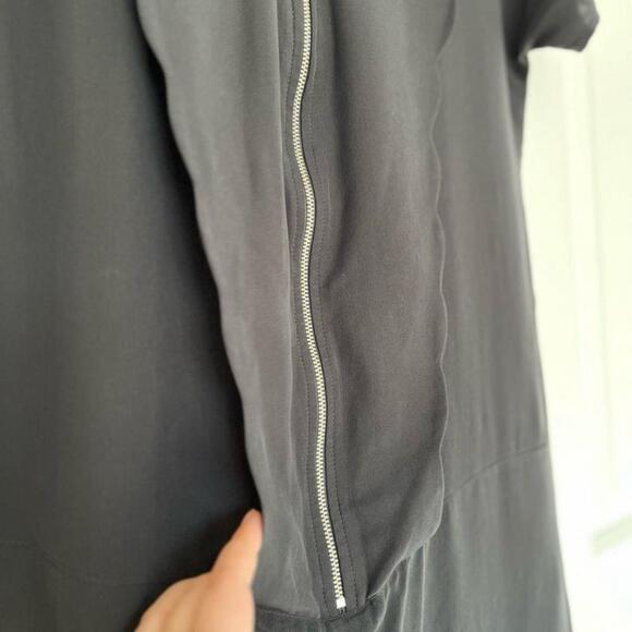 SOLD Juliette Hogan Zip Detail Silk Black Shift Dress NZ 10 / US 6 - Picture 7 of 14